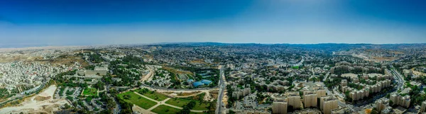 Jerusalén Dividida Colina Francesa Barrio Judío Separado Por Muro Hormigón —  Fotos de Stock