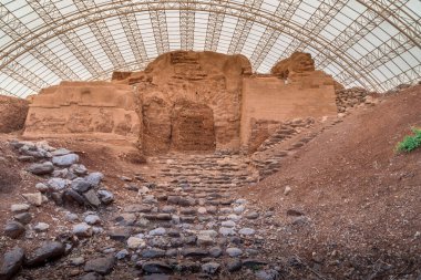 İsrail 'in Lübnan ve Suriye yakınlarındaki Golan tepelerinde Tel-Dan Canaanite Gat