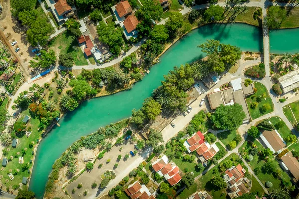 Turkos Amal Floden Löper Genom Det Traditionellt Jordbruksbaserade Kollektivet Kibbutz — Stockfoto