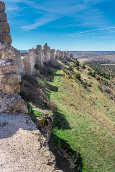 Aerial Panorama Gormaz Castle Soria Spain Duero River One Longest — Stock Photo, Image