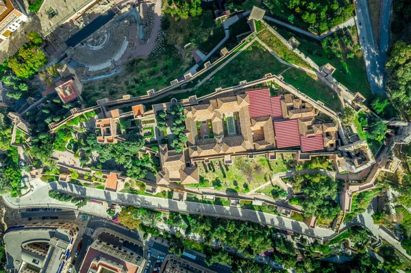 Vista Aérea Málaga Alcazaba Catedral Puerto —  Fotos de Stock