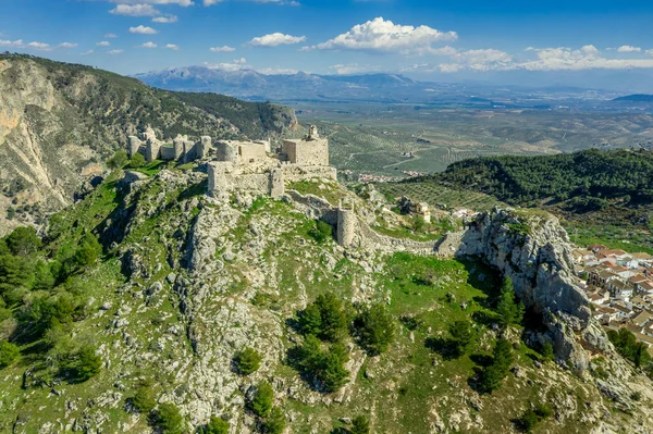 Moclin Ciudad Amurallada Medieval Castillo Ruinas Cerca Granada España Con — Foto de Stock