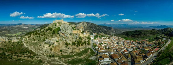Moclin Középkori Falú Város Romos Kastély Közelében Granada Spanyolország Kék — Stock Fotó