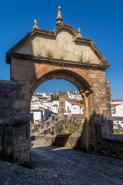 Ronda Espanha Vista Aérea Cidade Medieval Colina Cercada Por Muralhas — Fotografia de Stock