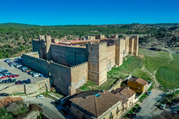Siguenza Panorama Aereo Del Castello Della Città Con Cielo Blu — Foto Stock