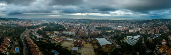 Vista Aérea Del Castillo Ciudad Castelldefels Cerca Del Aeropuerto Barcelona —  Fotos de Stock