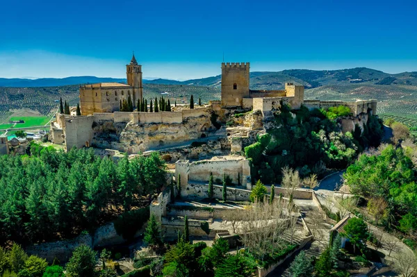 Alcala Real Panorama Uitzicht Middeleeuwse Burcht Een Heuvel Uit Arabische — Stockfoto