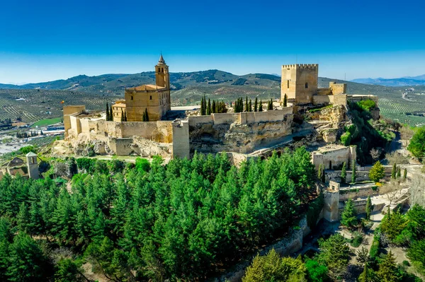 Alcala Real Panorama Uitzicht Middeleeuwse Burcht Een Heuvel Uit Arabische — Stockfoto