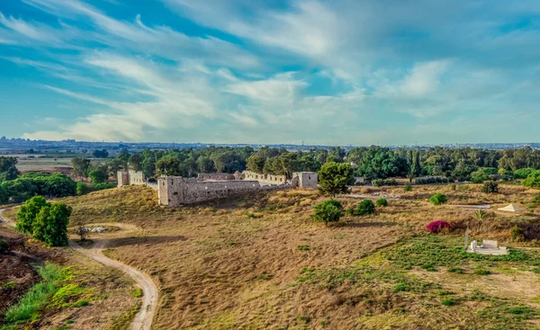 Aerial View Antipatrus Castle Binar Bashi Ottoman Era Fortress Yarkon — Stock Photo, Image