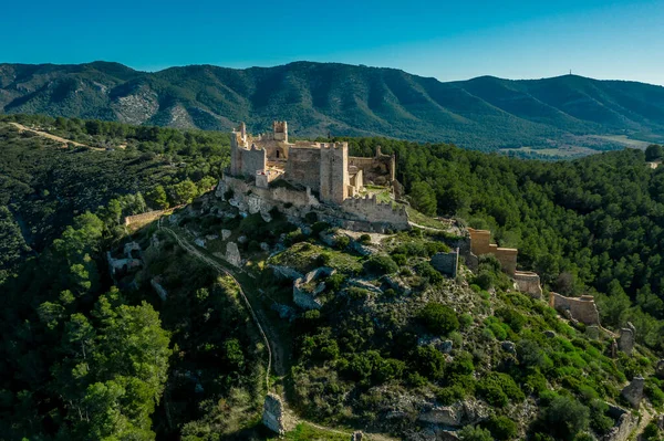 Veduta Panoramica Aerea Alcala Xivert Alcal Chivert Medievale Templare Castello — Foto Stock