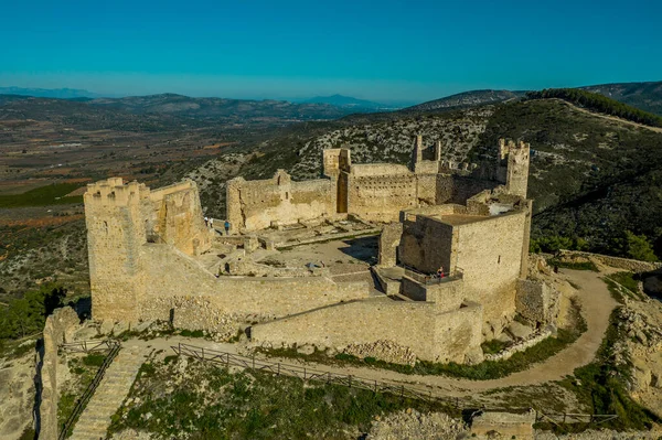 Veduta Panoramica Aerea Alcala Xivert Alcal Chivert Medievale Templare Castello — Foto Stock