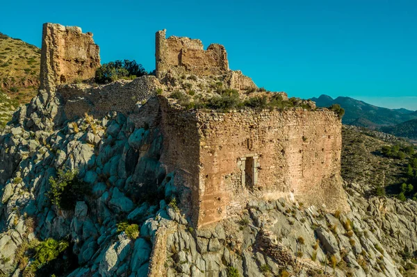 Gökyüzü Mavi Olan Castellon Spanya Yakınlarındaki Ortaçağ Borriol Tepesi Şatosu — Stok fotoğraf