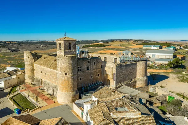 Veduta Aerea Della Chiesa Medievale Del Castello Garcimunoz Dove Architettura — Foto Stock