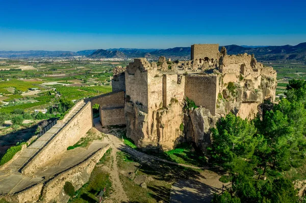 Vista Aérea Del Histórico Castillo Montesa Ruina Del Castillo Gótico — Foto de Stock