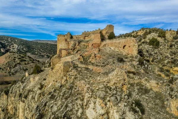 Santa Croche Aziz Haç Ortaçağ Şatosunun Yarı Dairesel Donjon Kısmi — Stok fotoğraf