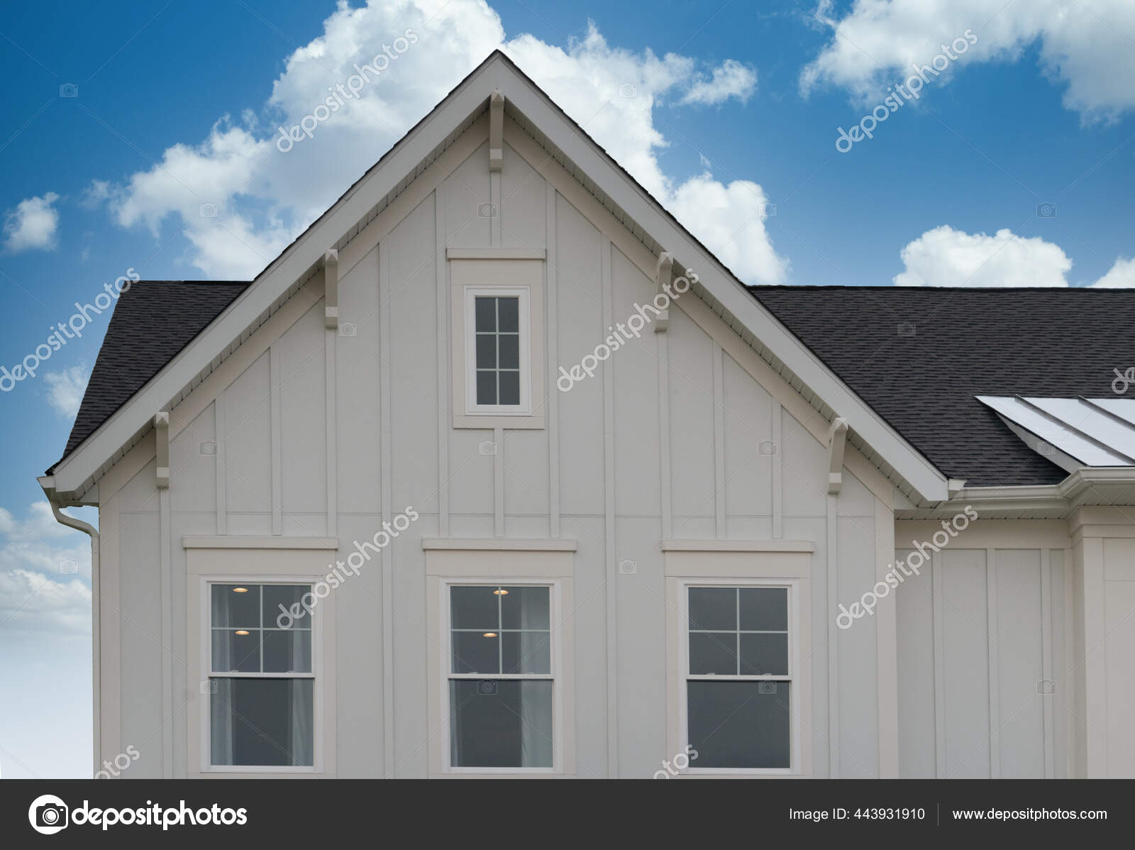 Vertical Vinyl Siding Gable Stock Photo