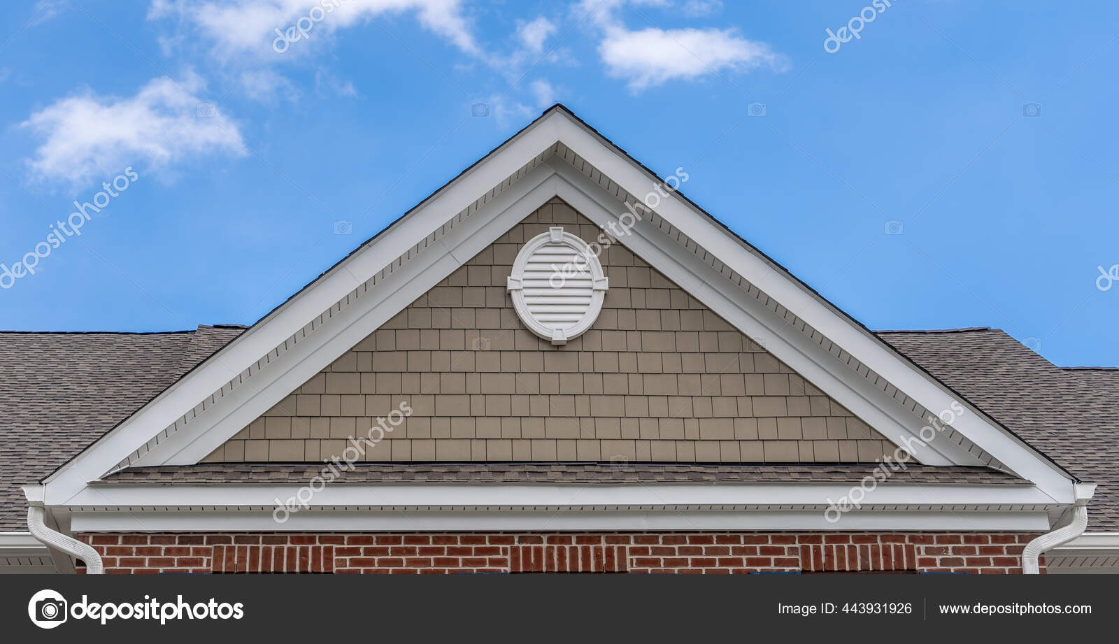 Aerial View Double Gable Roof Triangle