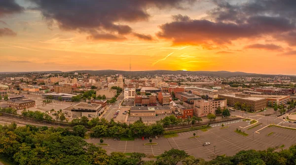 Widok Zachód Słońca Scranton Pensylwania Miasto Parowe Lub Elektryczne Miasto — Zdjęcie stockowe
