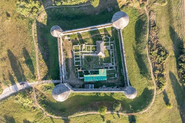 Luftaufnahme Von Bzovik Bozok Befestigte Klosterkirche Süden Der Slowakei Mit — Stockfoto