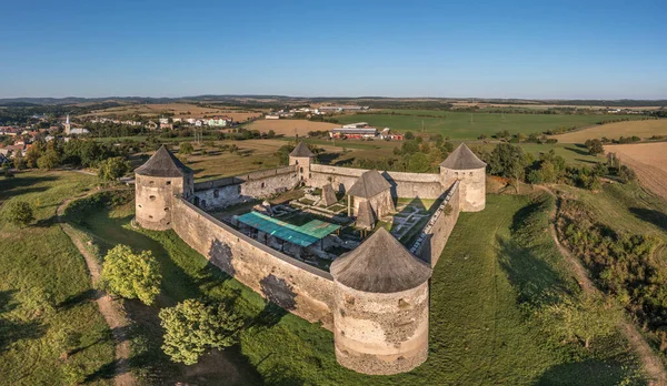 Vue Aérienne Bzovik Église Monastère Fortifié Bozok Dans Sud Slovaquie — Photo