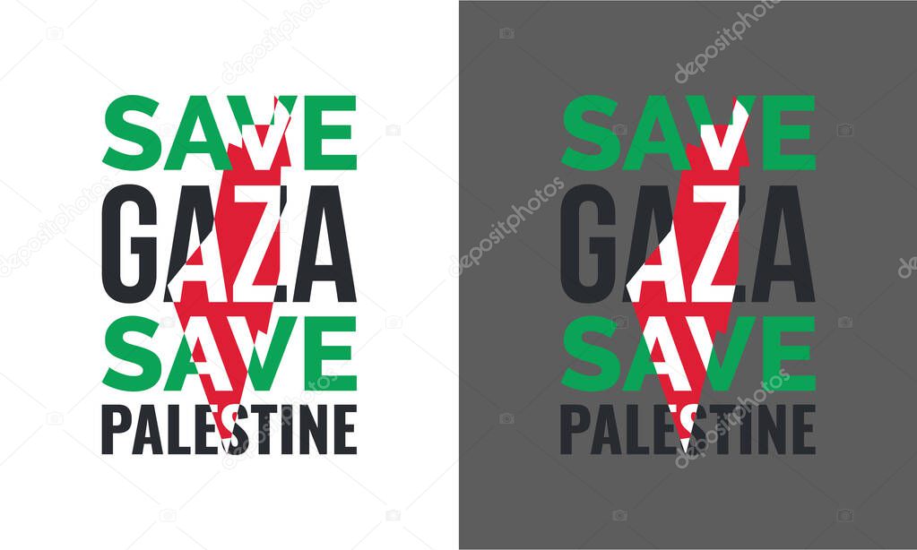 Save Gaza Save Palestine Typography T-shirt Design Vector