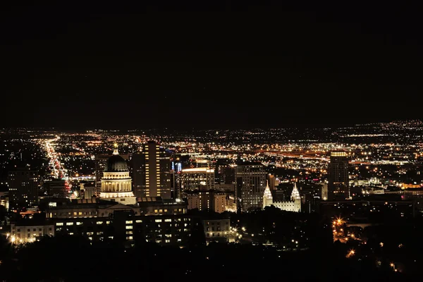 Salt Lake City Paesaggio notturno — Foto Stock