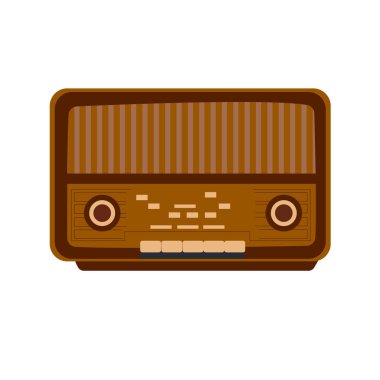Vektör radyo, çizgi film illüstrasyonu