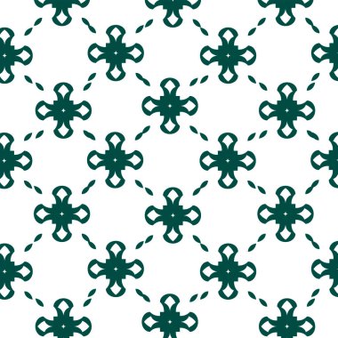 Kusursuz yeşil desenli soyut çiçekler, doğu süslemeleri. 