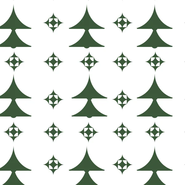 Kerstboom Abstract Patroon Groene Bomen Geometrische Vormen — Stockvector