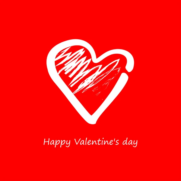 Vektor. Szív egy piros háttérben a Valentin-nap. — Stock Vector