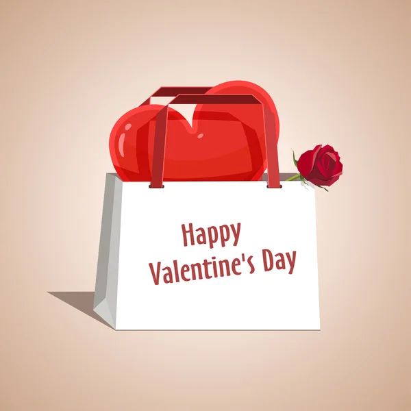 Vektor. A szív és a rózsa a Valentin-nap csomag. — Stock Vector