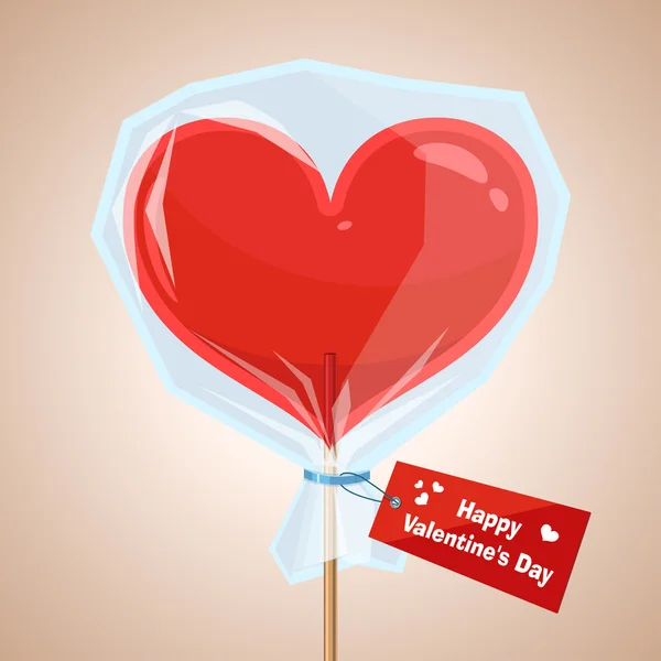 Vektor. Piros nyalóka formájában a szív, a Valentin-nap. — Stock Vector