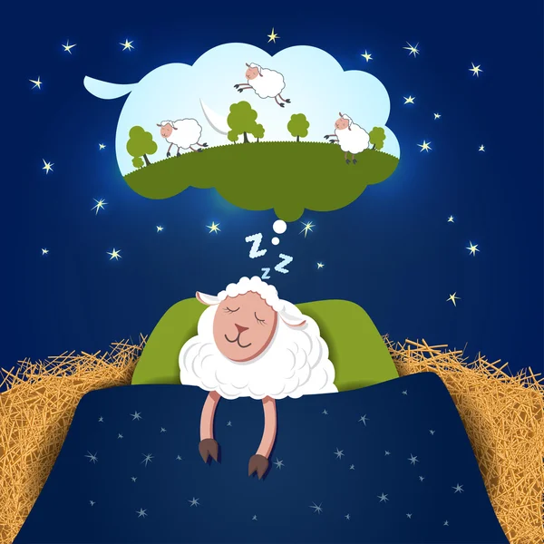 矢量。沉睡的绵羊. — 图库矢量图片