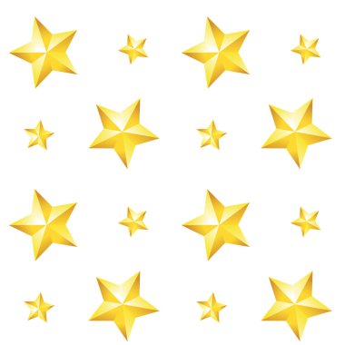 Beyaz zemin üzerinde altın bir yıldız ile Seamless modeli. Vektör.