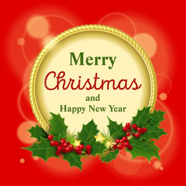 Vektör çizim. Neşeli Noel ve a mutlu yeni yıl. Altın 