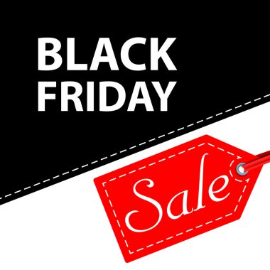 Vektör çizim. Black Friday satış banner. Belgili tanımlık fiyat etiket sa