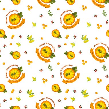 Vektör çizim. Şükran kabak ile seamless modeli