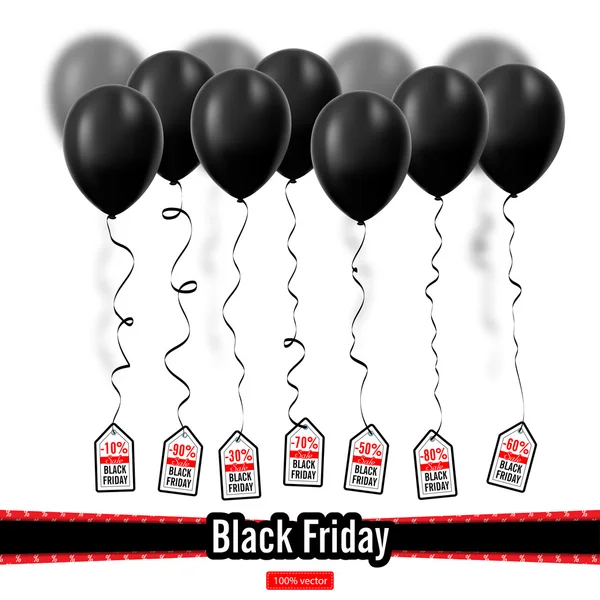 Vector illustration. Black Friday. Several black balls isolated Stock Vector