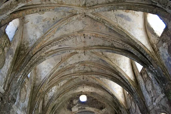 Ανώτατο όριο της Ανώτατης Εκκλησίας, εγκαταλειμμένη εκκλησία στο Καγιακόι, Καρμυλασσός από τον 17ο αιώνα, Φετιγιέ, Τουρκία — Φωτογραφία Αρχείου