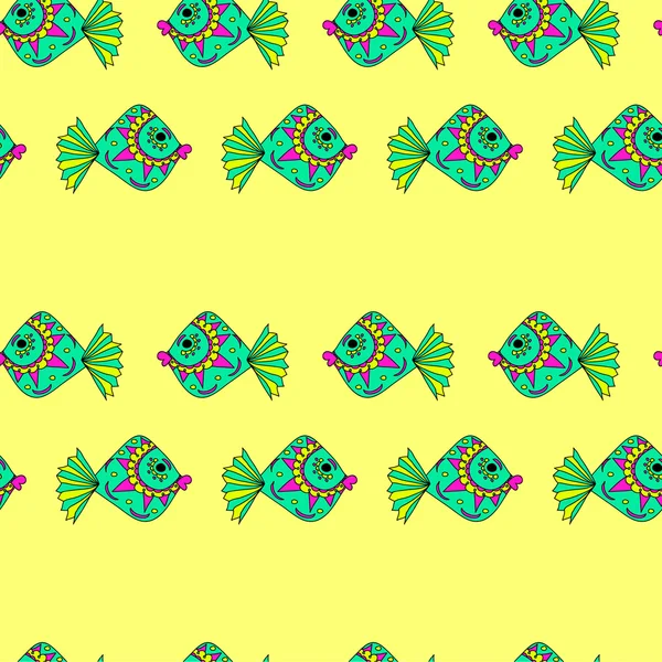 Fish seamless pattern — Stock Vector