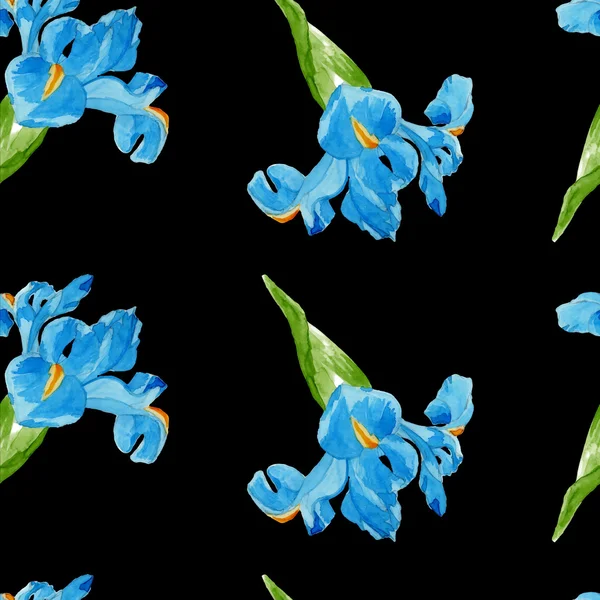 Watercolor iris pattern — Stock Vector