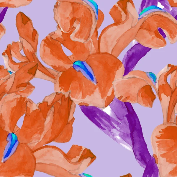 Iris acquerello — Vettoriale Stock