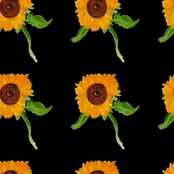 suluboya ayçiçeği sorunsuz yaz desen 