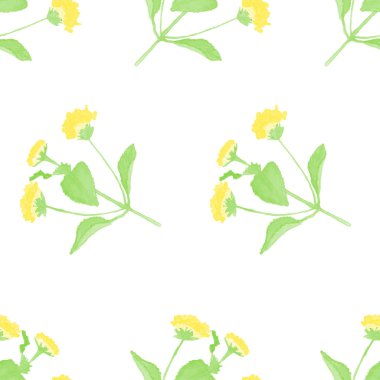 Suluboya yaz çiçekleri kusursuz desen