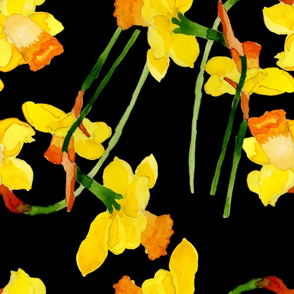 Aquarelle été narcisse fleur — Image vectorielle