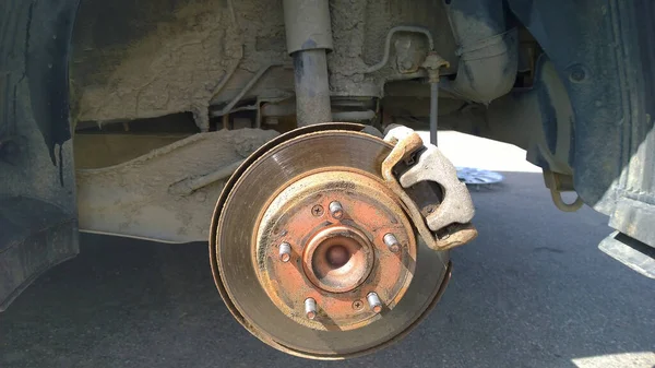 Replacing Brake disc and car pad. Changing flat tire on your own. Caliper wheel. Safety driving. Tyre replacement. Auto repair shop. Service center. Repair vehicle suspension. Easy installation.