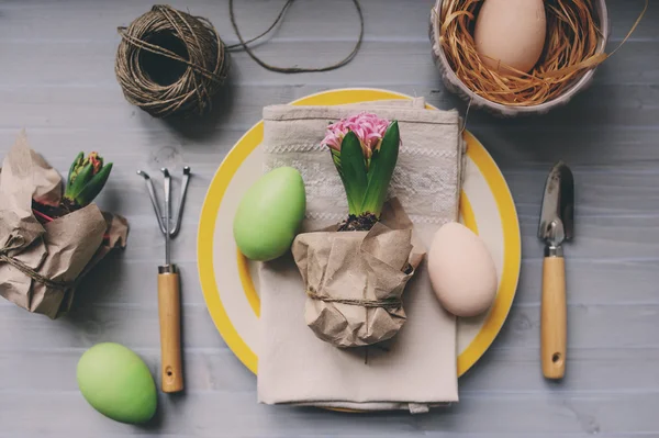 Table decorated for Easter — Stock Photo, Image