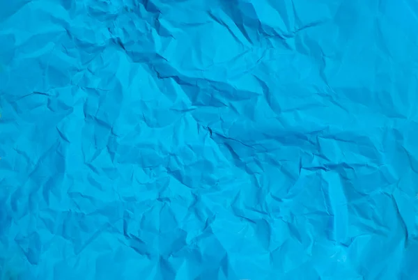 구겨진된 블루 종이 배경 텍스처 — 스톡 사진
