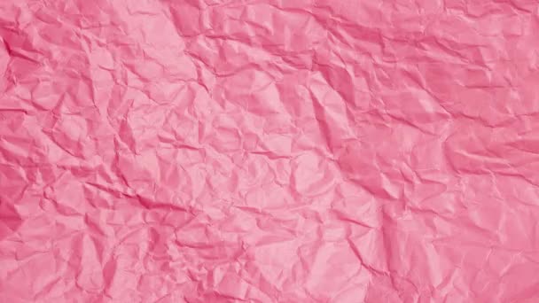 Stop motion of Crumpled pink paper background. — Vídeo de Stock