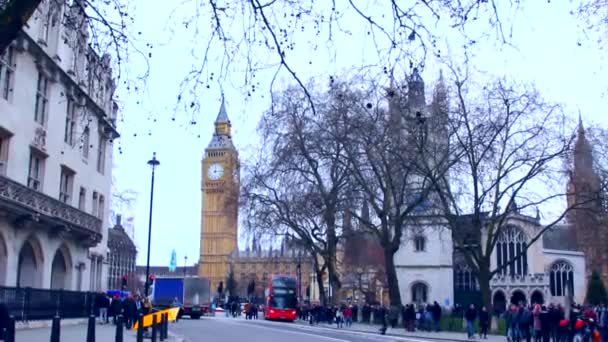 Big Ben i autobus — Wideo stockowe